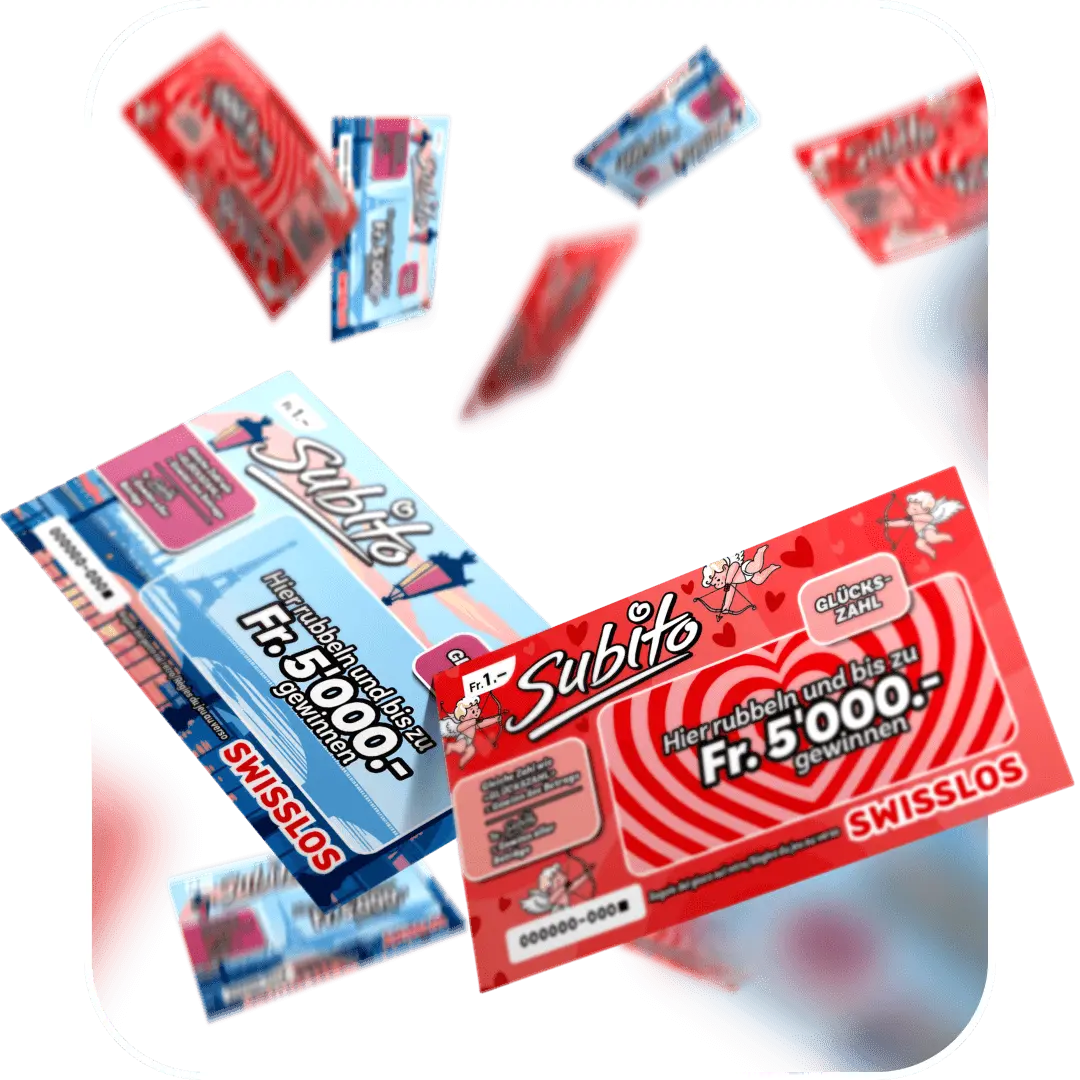 50 Subito tickets as a Poinz welcome bonus: 50 chances to win up to CHF 5'000.– with each ticket