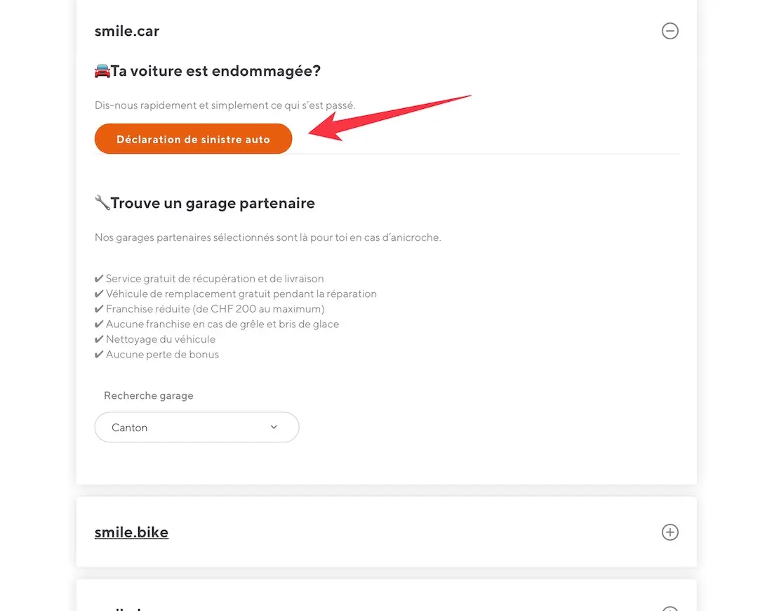 Tu cliques sur ce bouton pour aller au formulaire correspondant