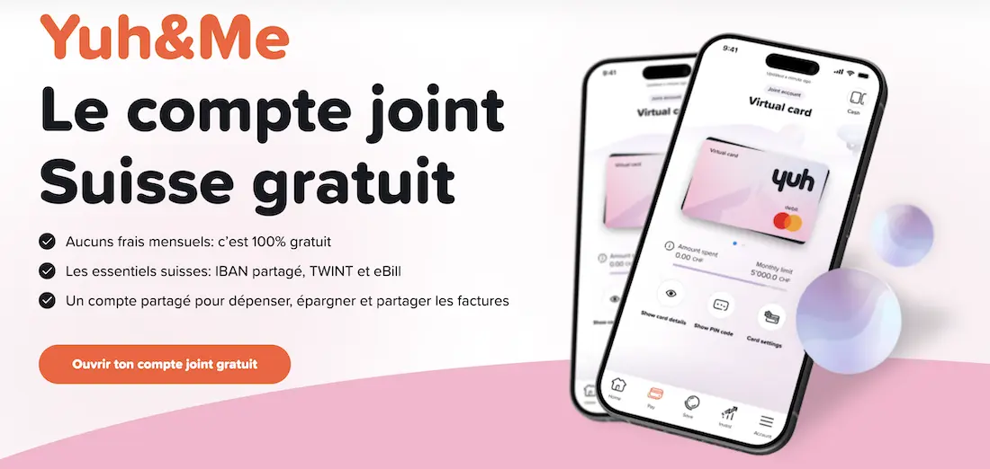 Le compte joint gratuit Yuh&Me de Yuh