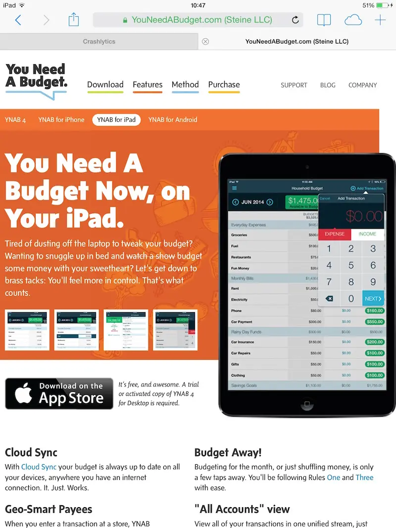 YNAB iPad-App-Screenshot 5/5