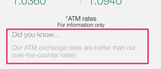 Die Wechselkursgebühren der BCV sind an ihrem Geldautomaten niedriger als am Schalter