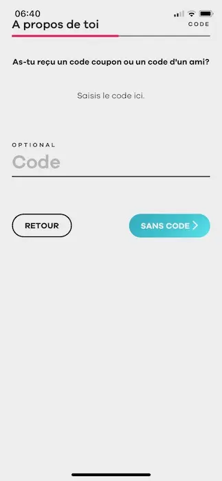 Entering welcome coupon code