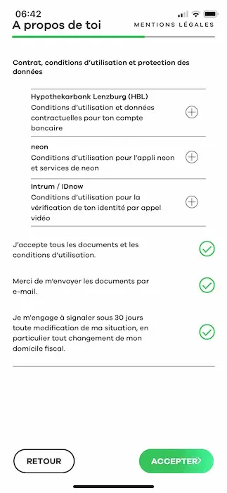 Informations about the contract, terms of use and data protection