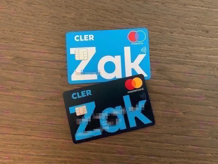 My new Zak debit and credit cards
