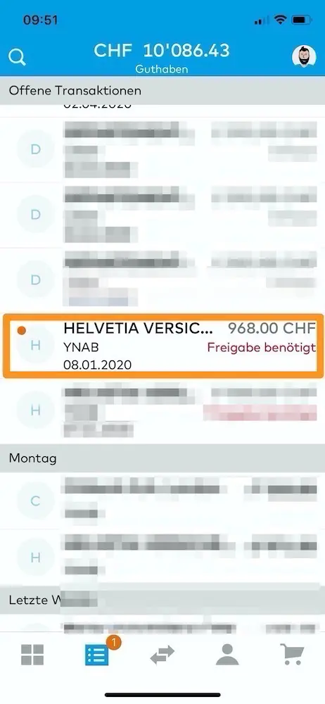 Bank wire transfer blocked because it exceeds the threshold of CHF 10'000/week (in red it is written that the payment must be released)