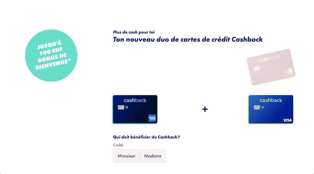 Order Swisscard Cashback Amex — Personal info 1/4
