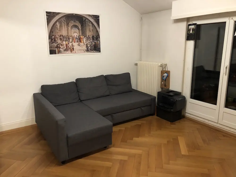 Raphaël's apartment in the center of Lausanne, with which he asked — and obtained! — his rent reduction on the basis of the Swiss reference mortgage rate