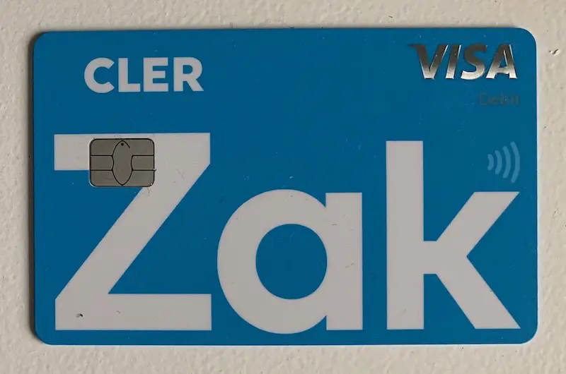 Our new Zak Visa debit card