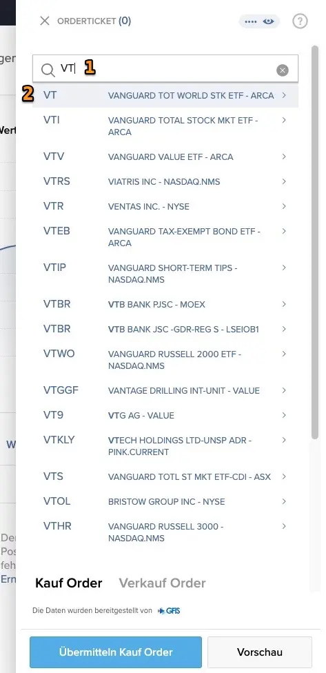 Der VT ETF von Vanguard ist bei Interactive Brokers verfügbar, jedoch nicht bei DEGIRO