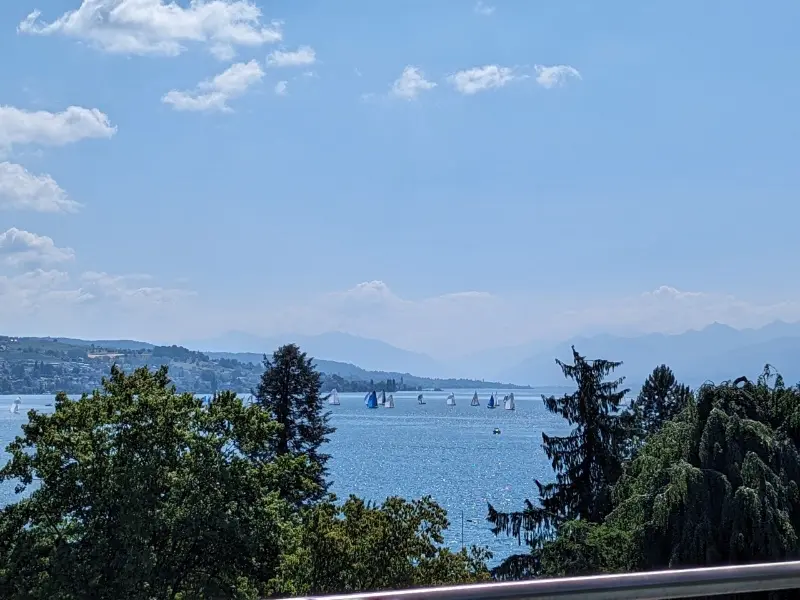 Vue de notre appartement sur le lac de Zurich