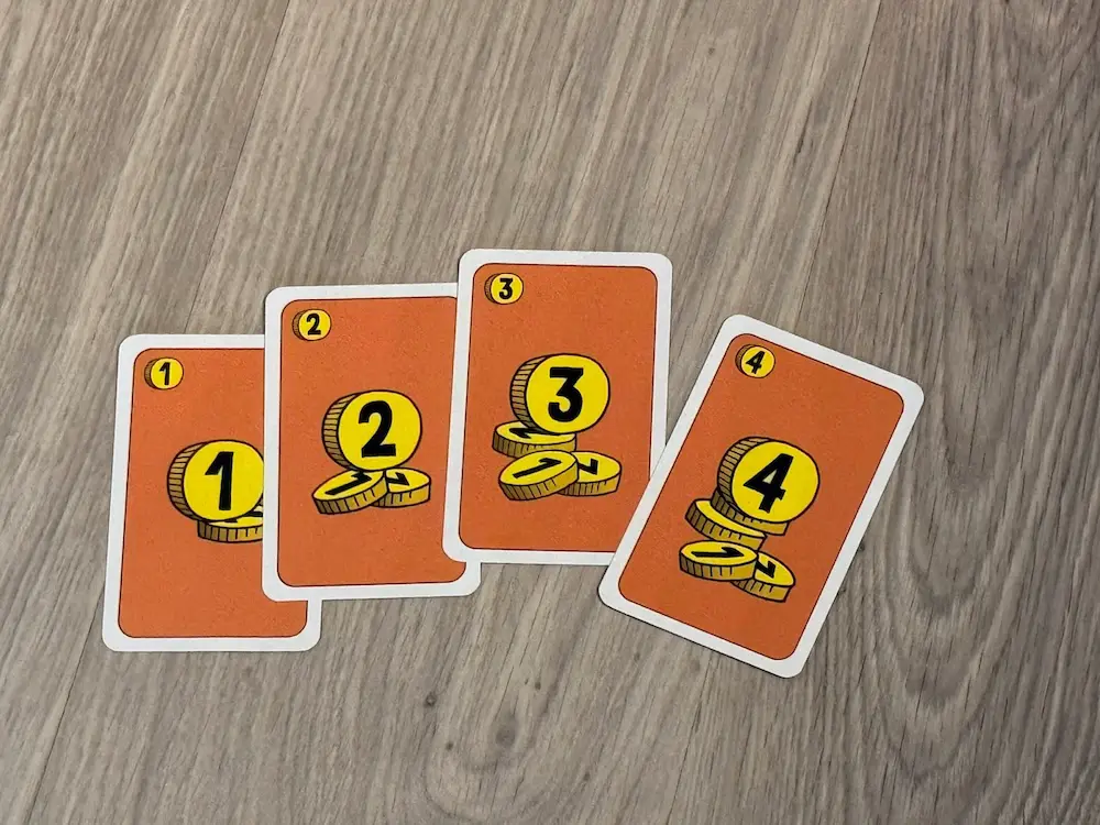 The 'Money' cards from the Ciao CASH game