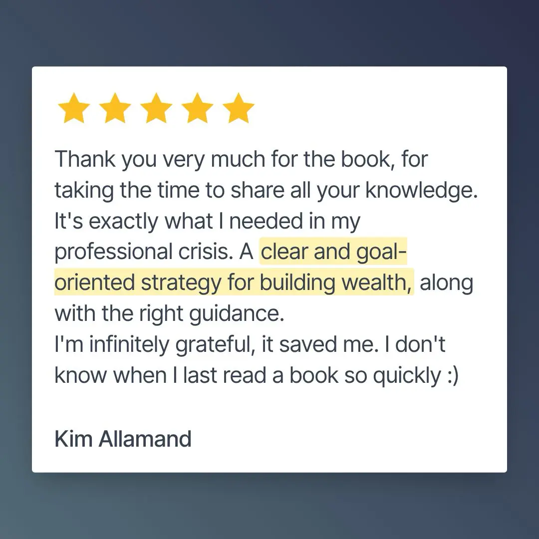 Kim's testimonial about 'Free by 40 in Switzerland'