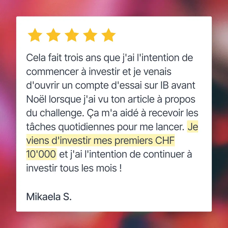 Témoignage de Mikaela concernant le challenge IBKR