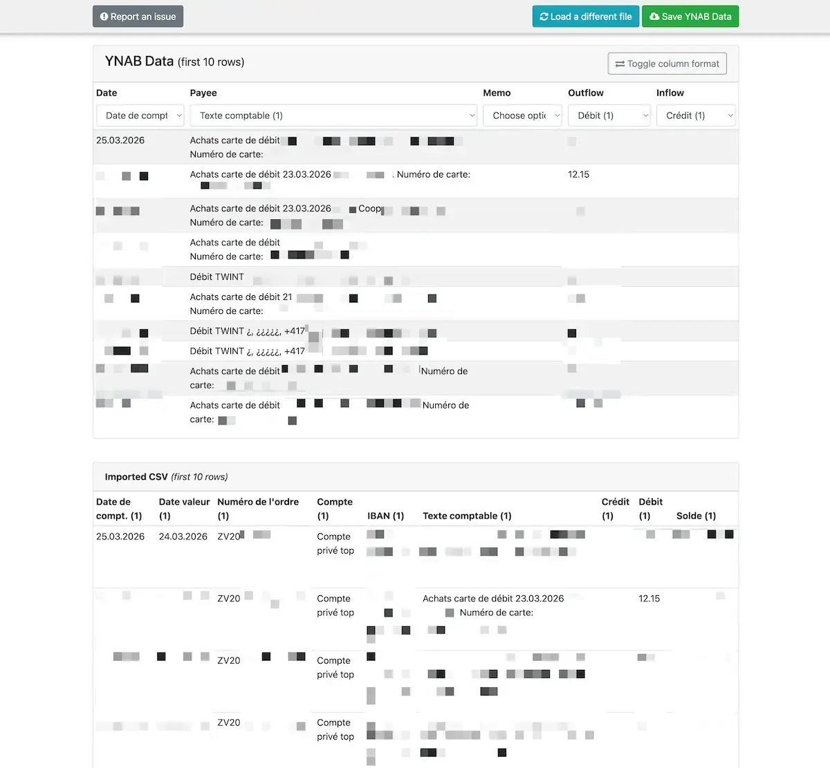 The YNAB-recommended tool to convert your CSV file to the right format
