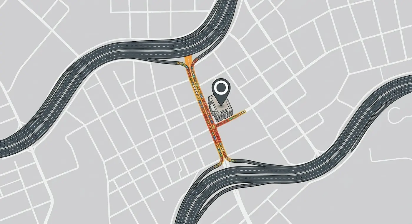 Illustration der 'kleinen' Strasse in Zürich mit ihren Lärmbelästigungen...