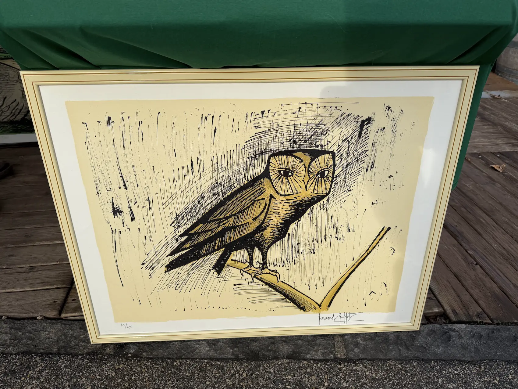 An owl lithograph by Bernard Buffet: my reminder to keep learning, every morning at 5am
