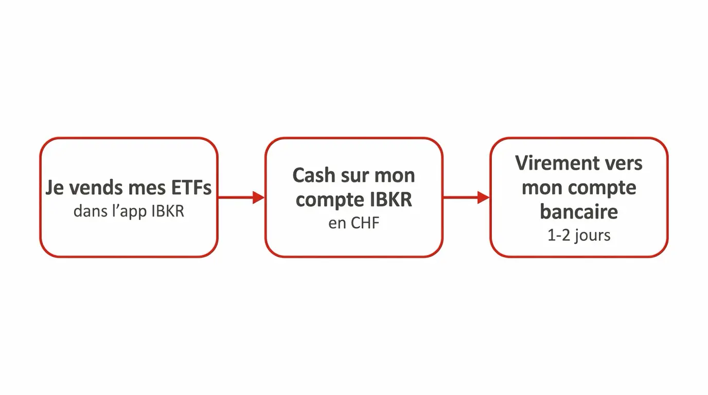 Le chemin en 3 étapes pour vendre ses ETFs sur IBKR et virer le cash sur son compte bancaire