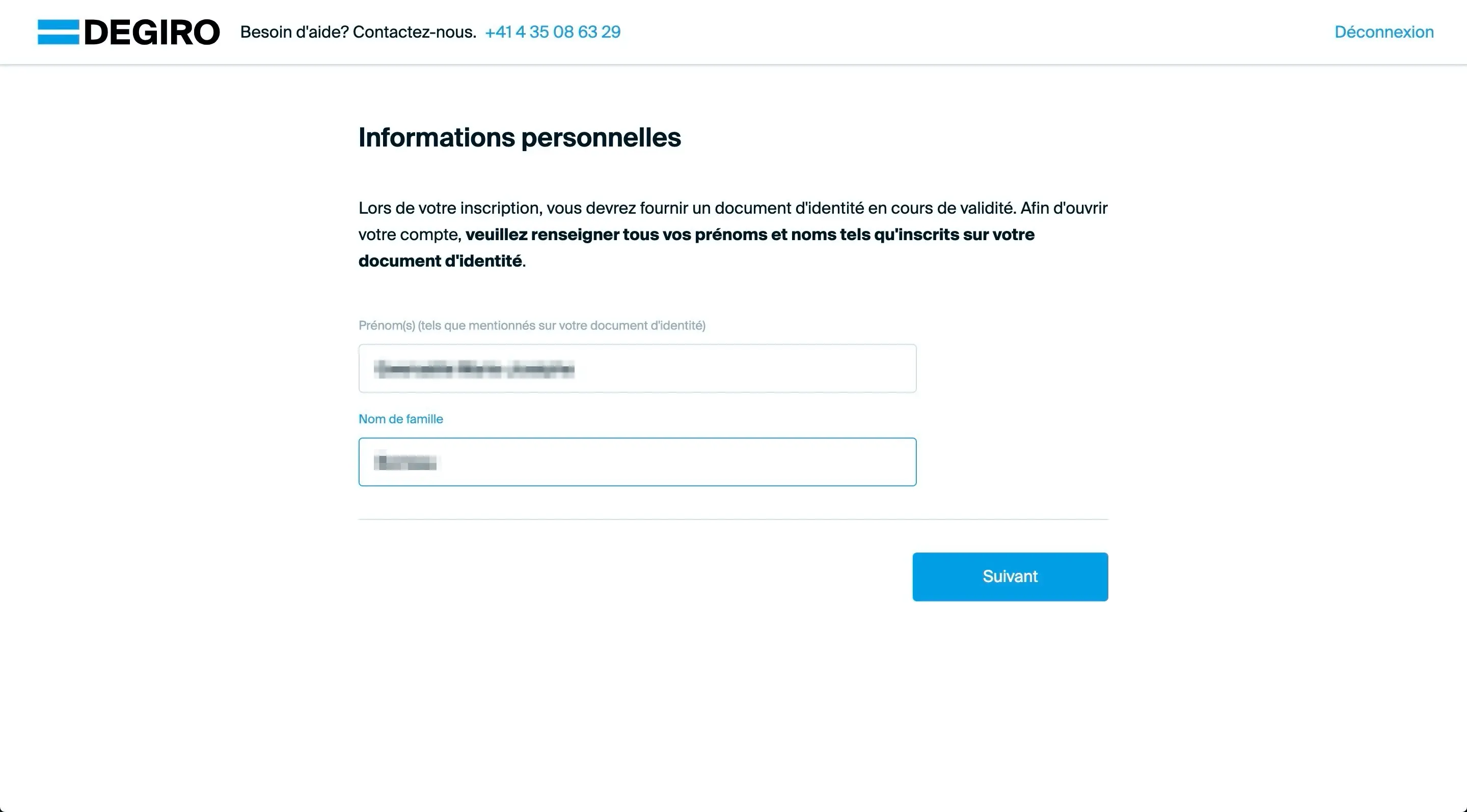Personal information (suite)