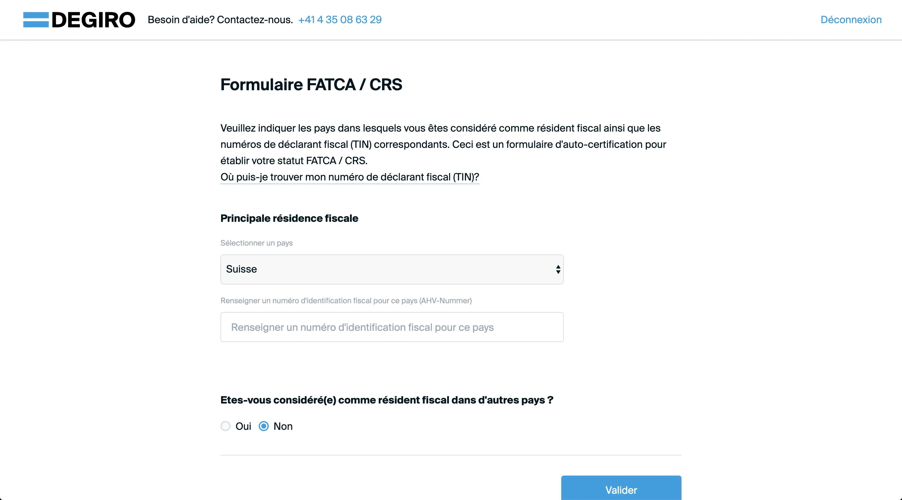 Fortunately, DEGIRO manages all this automatically. You just need to indicate your country of tax residence and your AHV number