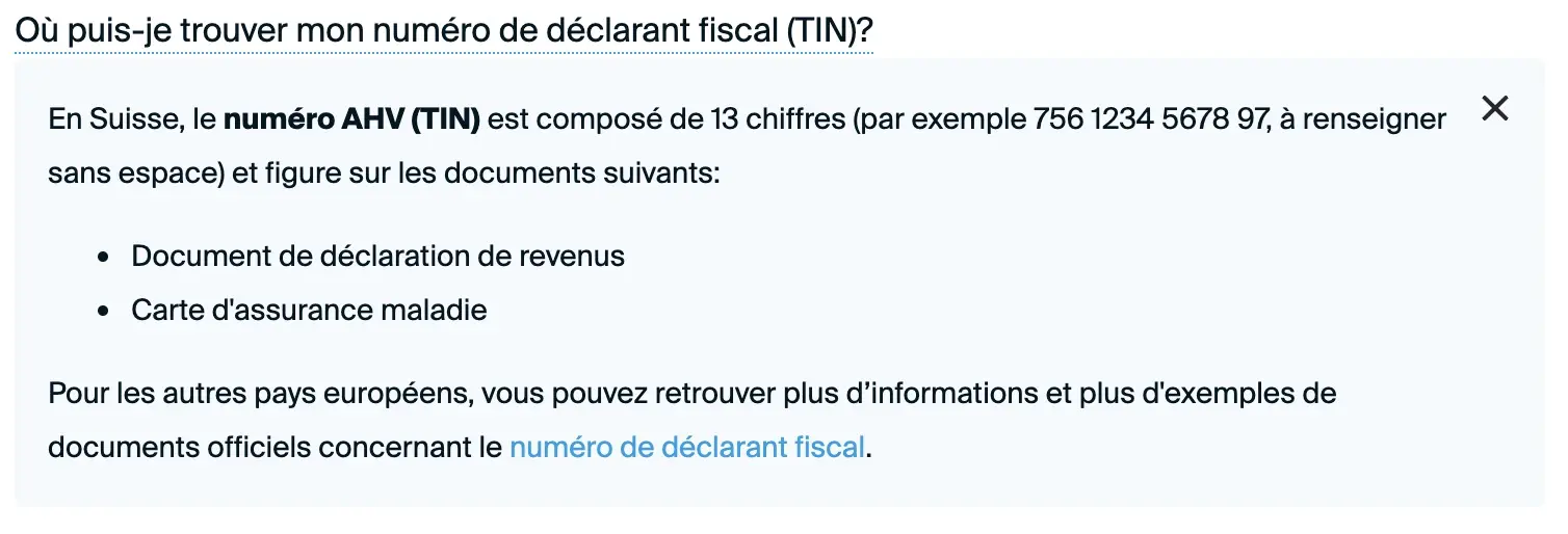 DEGIRO even tells you where to find your AHV number