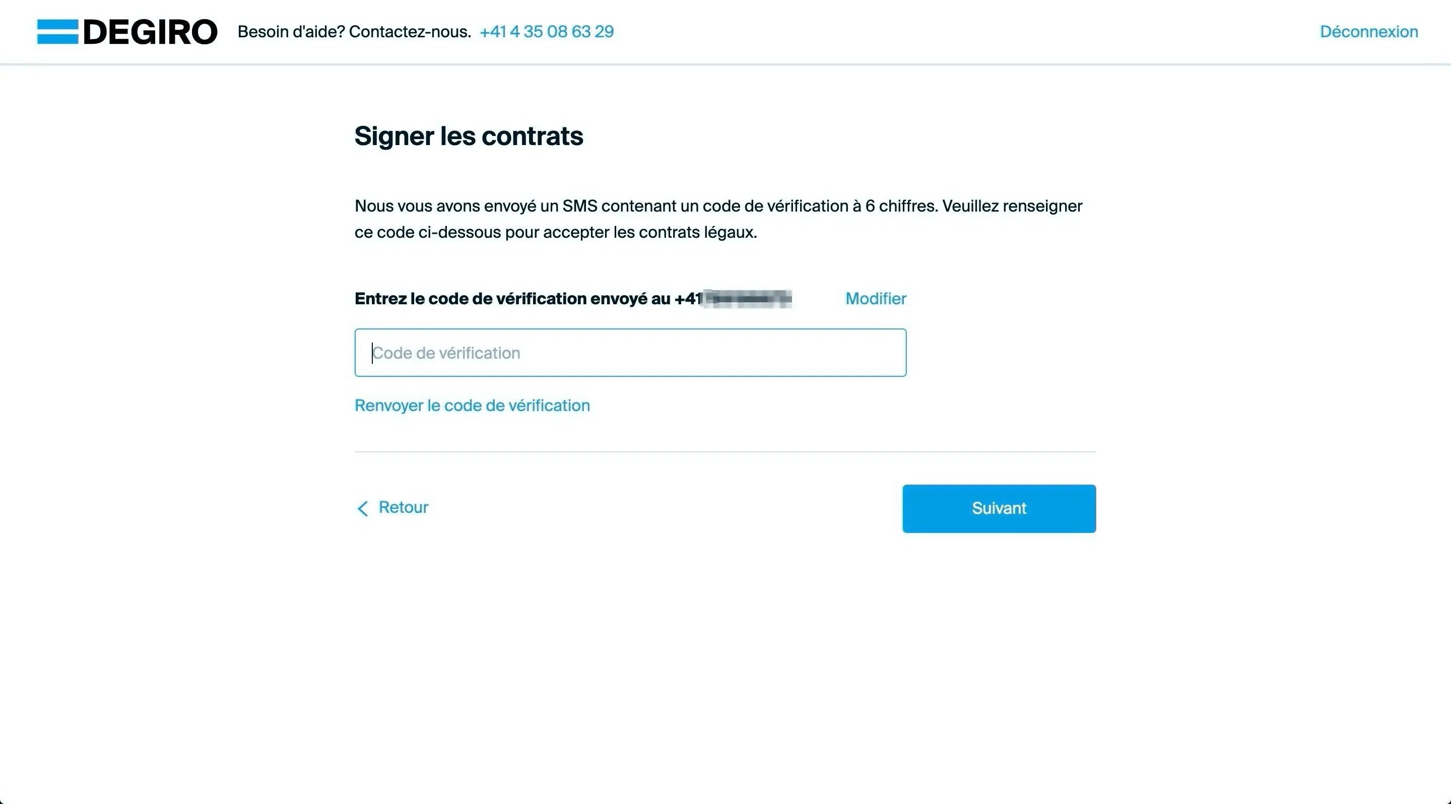 Contracts are signed via an SMS that DEGIRO sends you