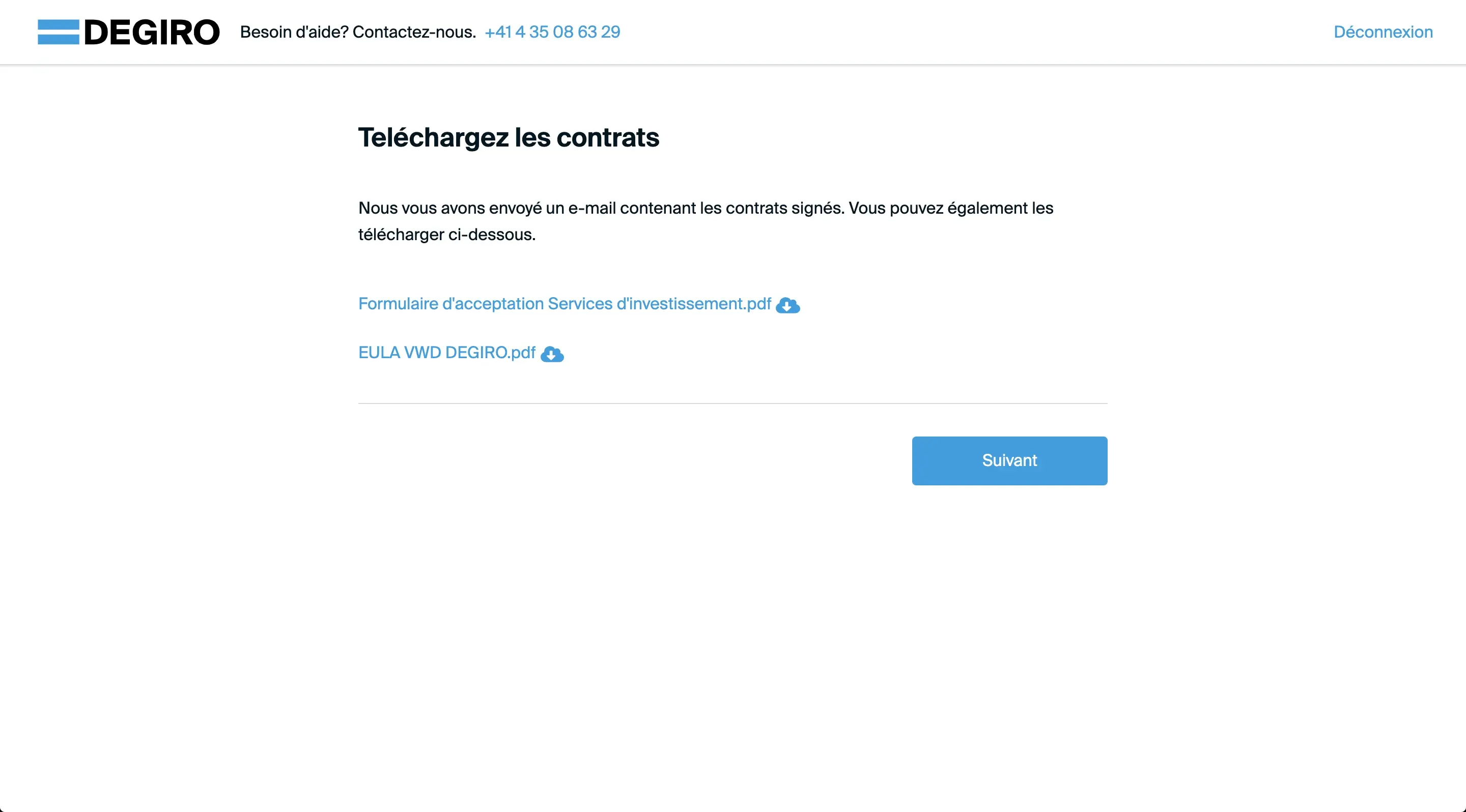 You can then download your contracts (but as they are also sent by email, I didn't do it)