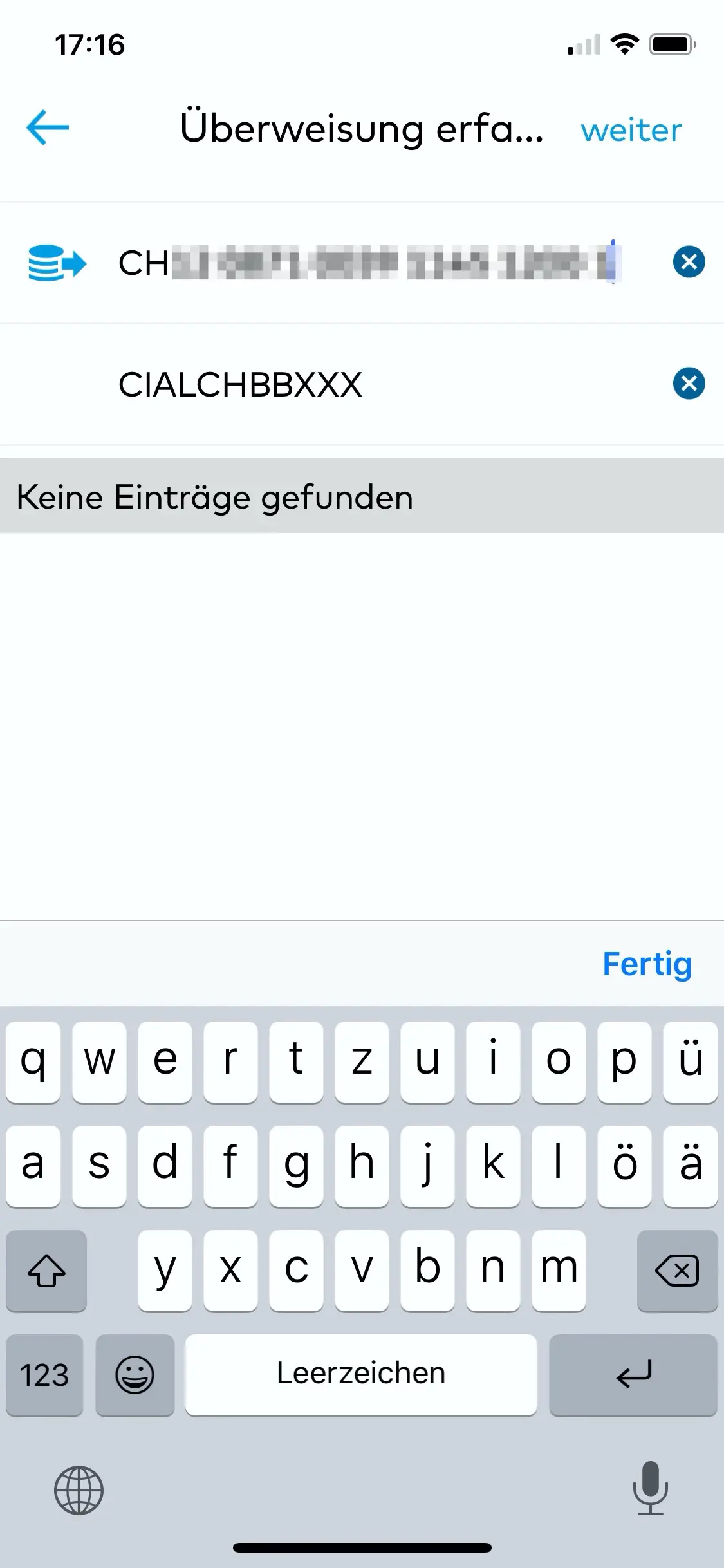 Transfer of funds from Zak