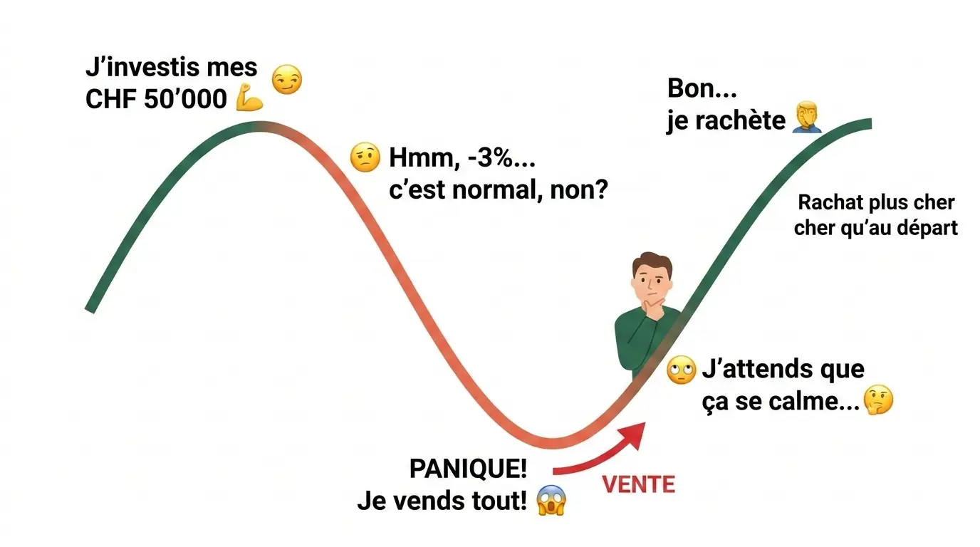 Cycle émotionnel de l'investisseur en bourse: de la panique à la vente au pire moment