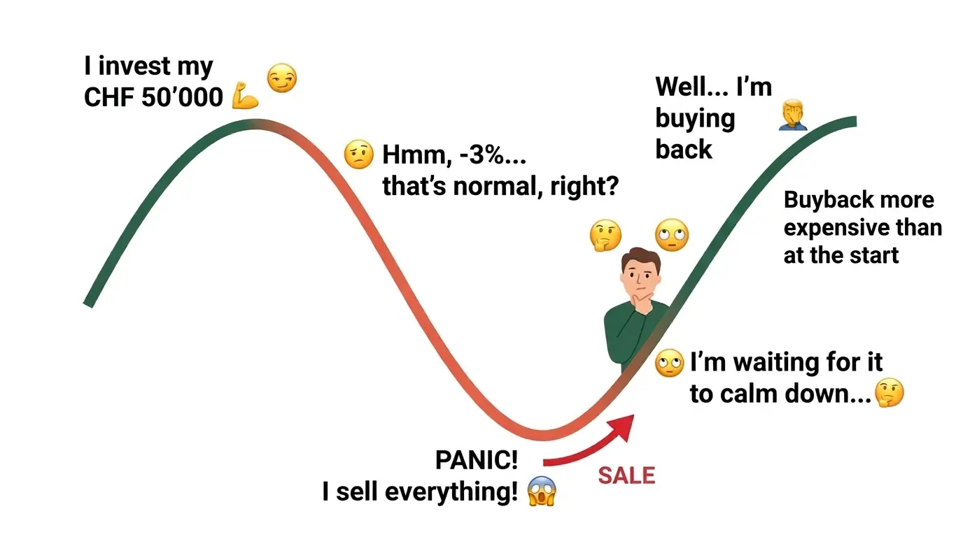 Emotional cycle of a stock market investor: from panic to selling at the worst moment