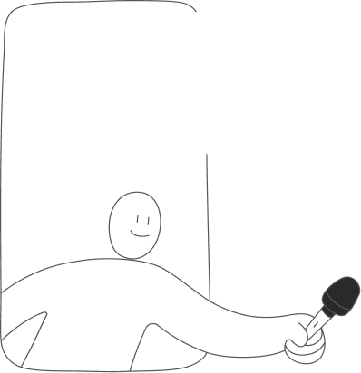 Illustration d'une personne tenant un micro