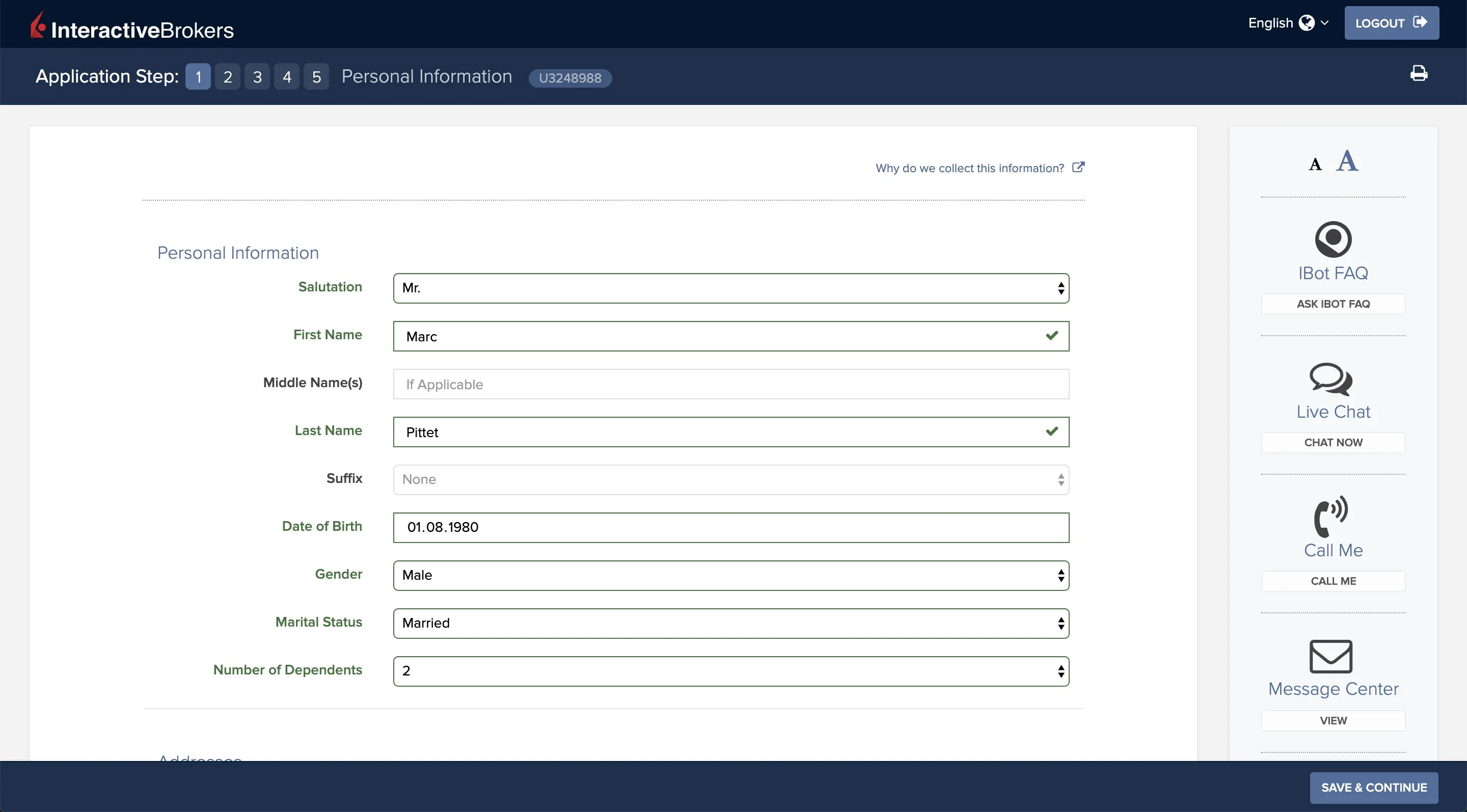 Personal information: basic infos