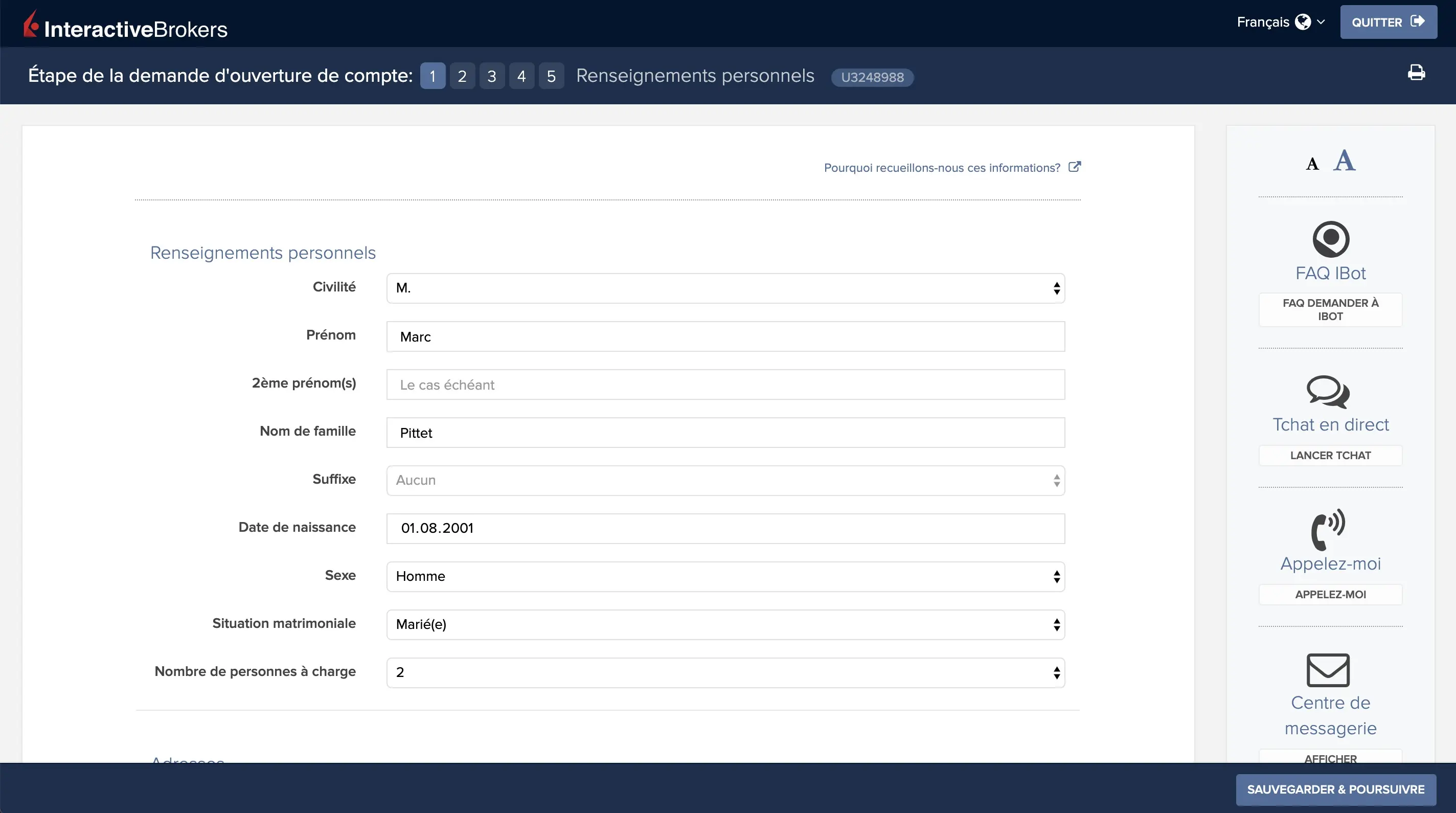Renseignements personnels : informations de base