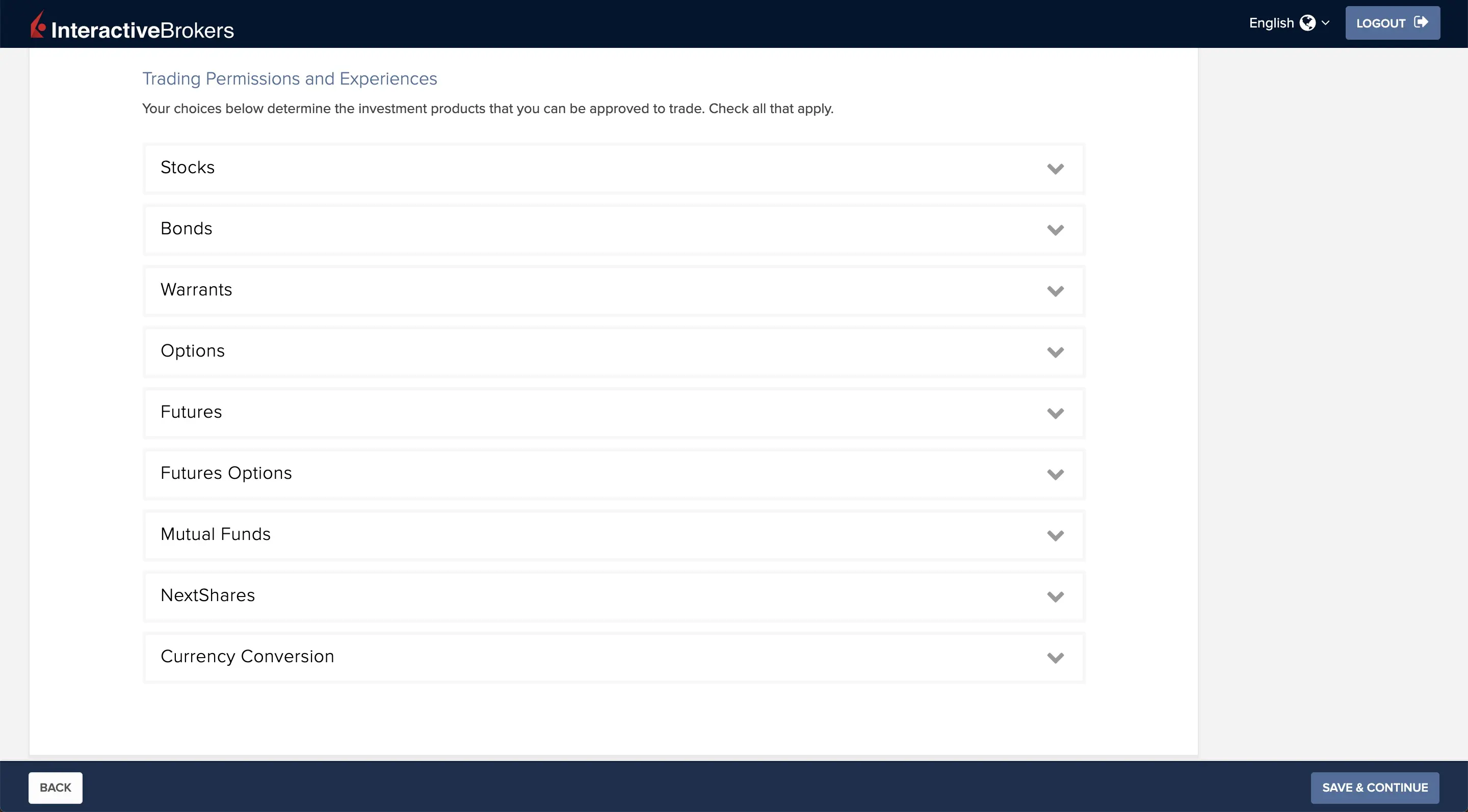 Regulatory information: permissions, experiences, and regions of trading