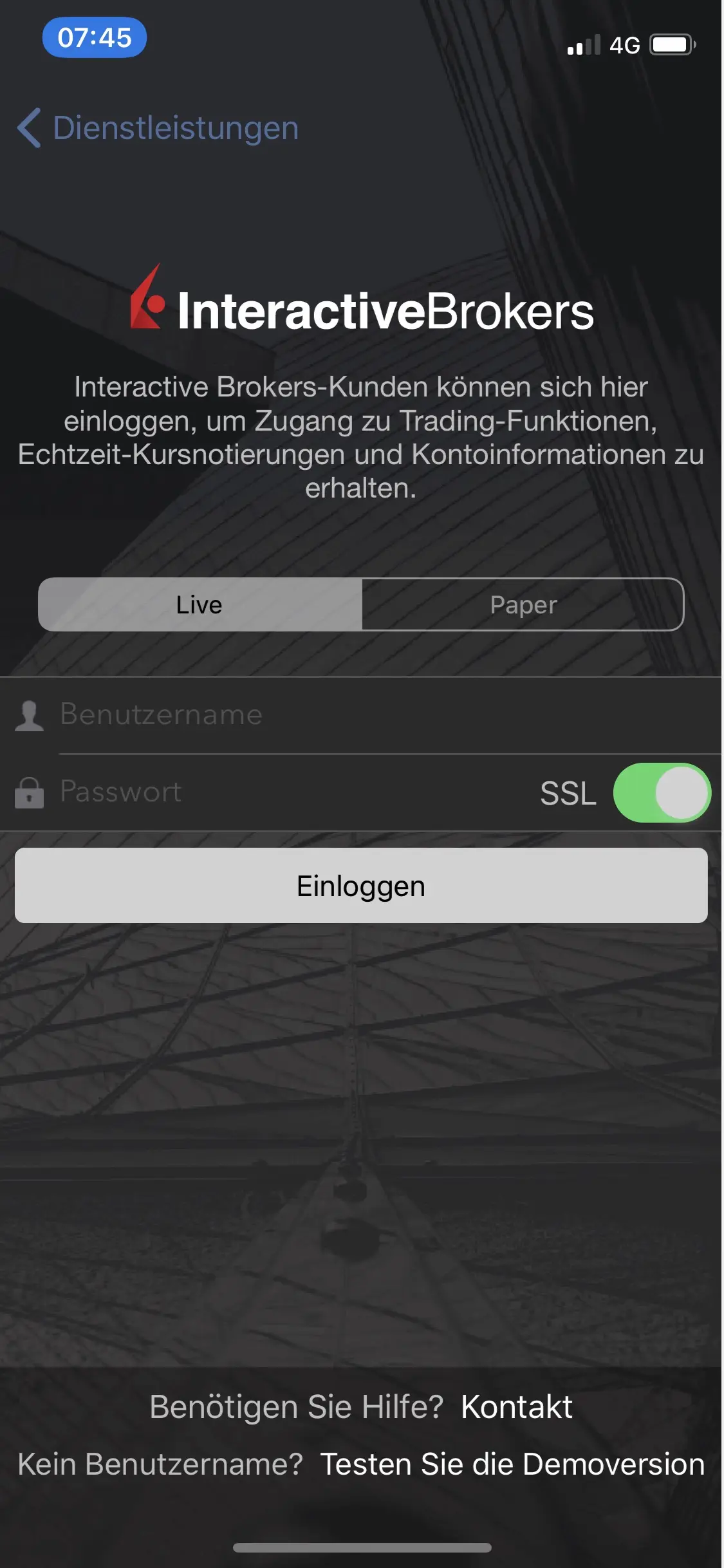 Identification faite avec succès dans l'application mobile IBKR