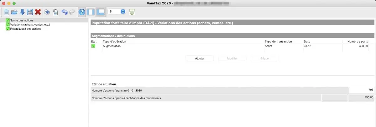 Déclaration de mes achats d'ETF VT via VaudTax