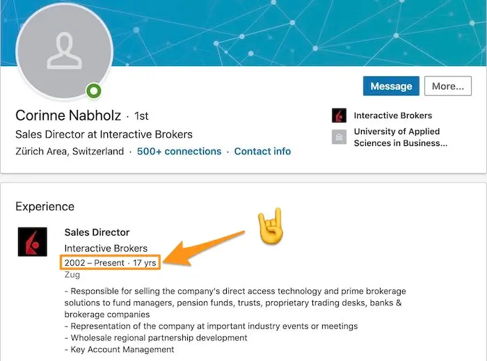 Mrs. Nabholz has been with Interactive Brokers since 2002. As for stability, it's not that bad :)