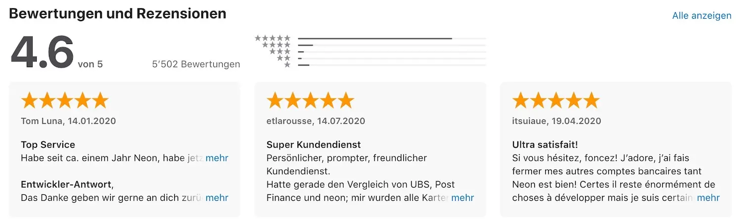Kommentare zur neon-App für iOS