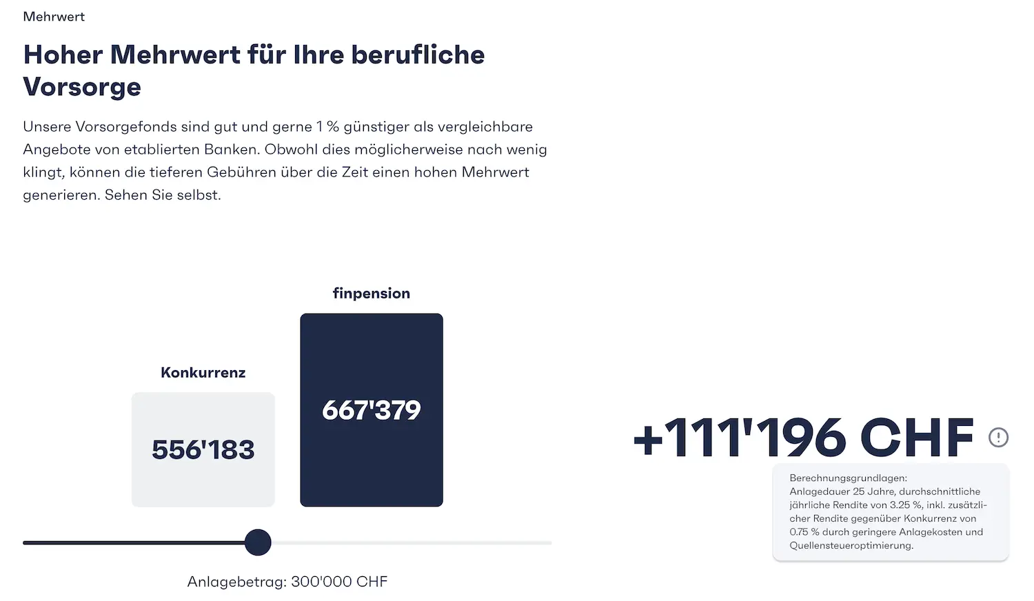 An dem Tag, an dem ich FI bin, wird finpension meine Wahl für ein Freizügigkeitskonto sein (gesplittet auf zwei Stiftungen für maximale Steueroptimierung)