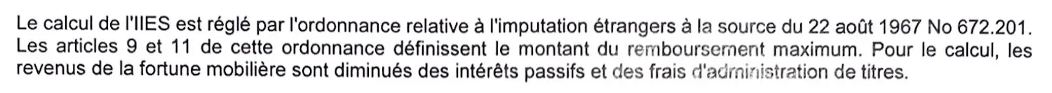 The Vaud cantonal tax office's response: liability interest (mortgage interest included) reduces the DA-1 refund amount...