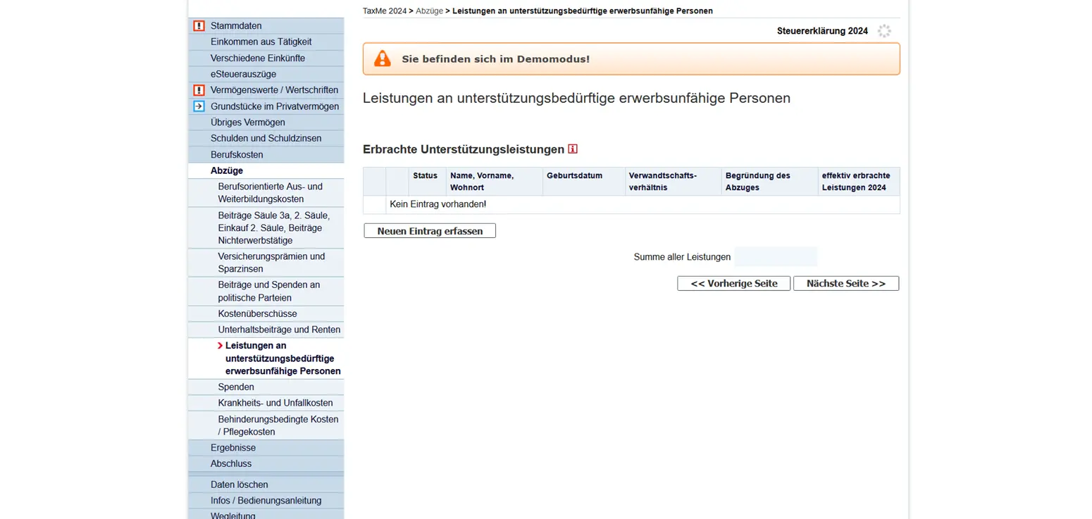 Erfassung von Unterstützungsleistungen an unterstützungsbedürftige erwerbsfähige Personen