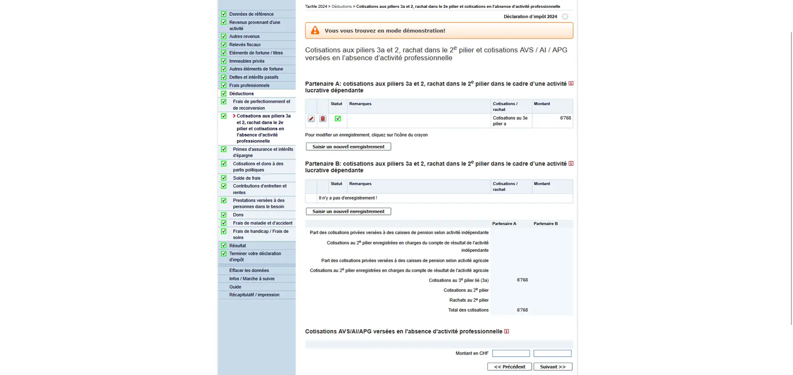 Saisie des versements du pilier 3a, du 2e pilier et des cotisations AVS/AI pour les personnes sans activité lucrative