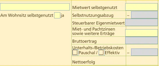 Area for calculating the taxable rental value and net profit of owner-occupied property