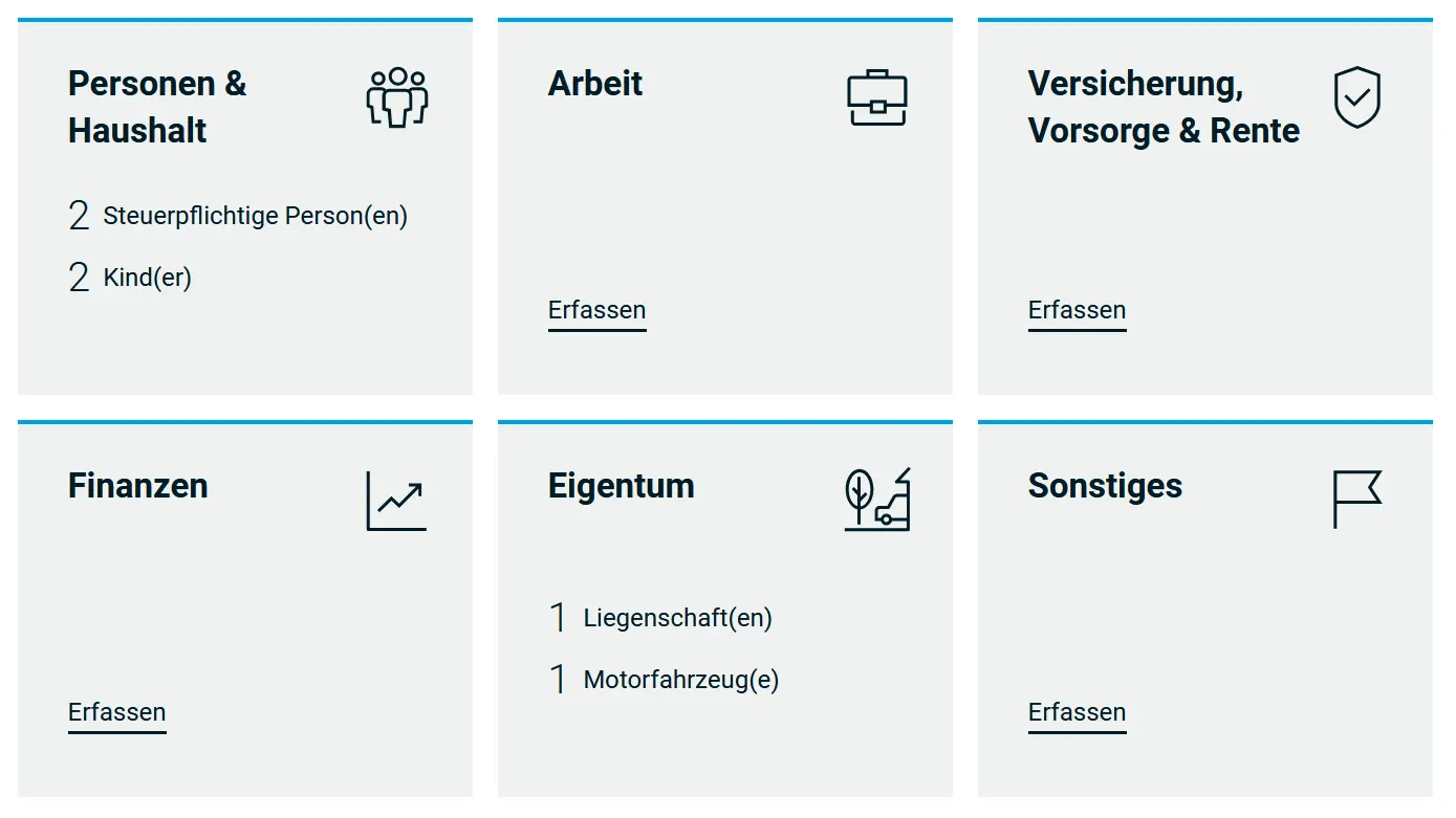 Imported data from the previous tax return