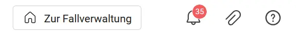 Bell icon with notifications about open tasks