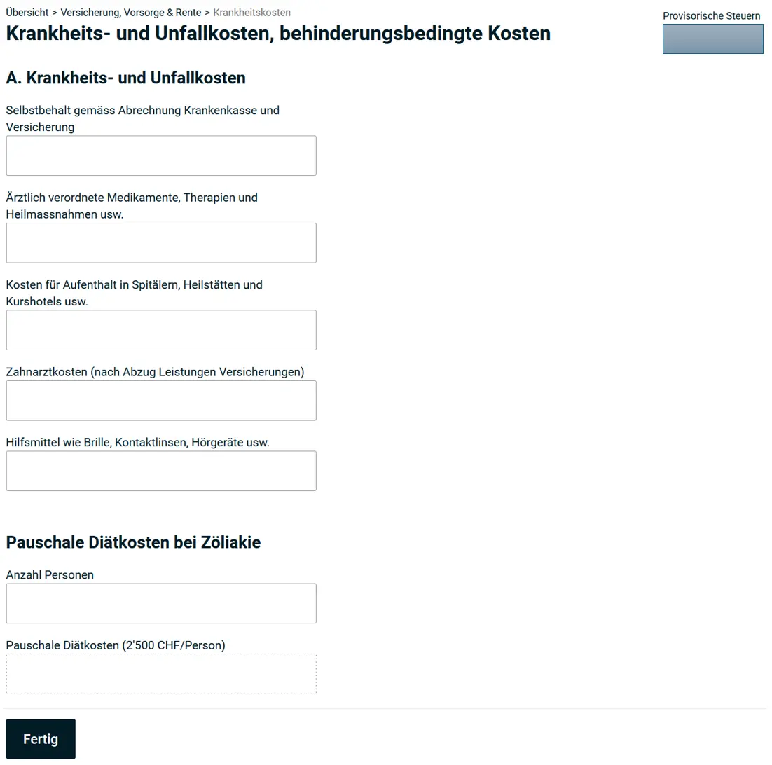 Deducting health and accident costs