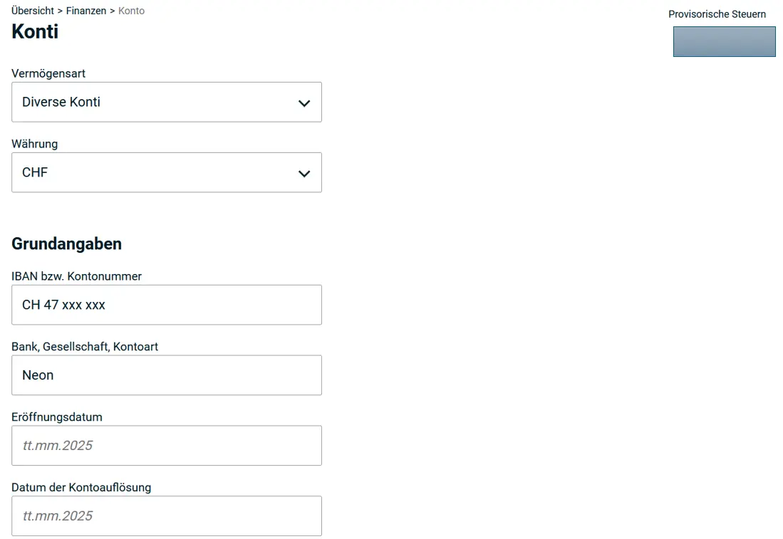 Declaring bank accounts in eSteuern.LU