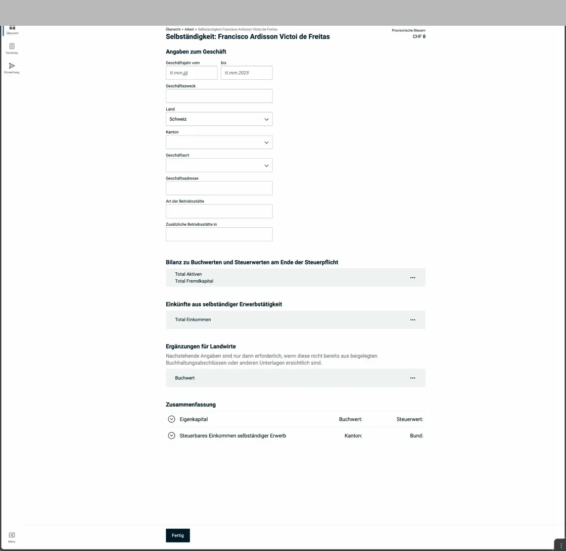Fahrkosten — ÖV-Abonnement Formular