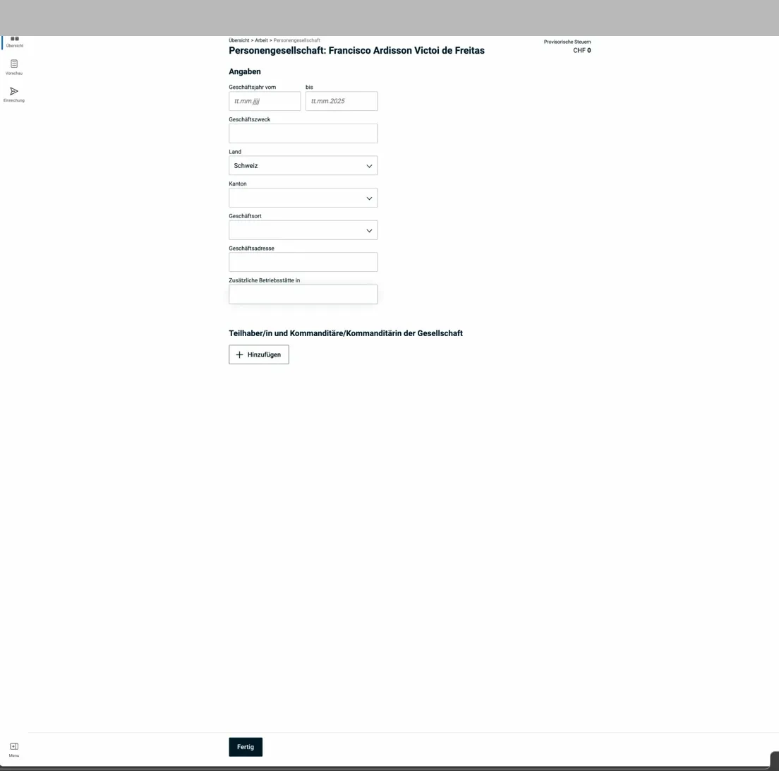 Fahrkosten — Auto/Motorrad Formular