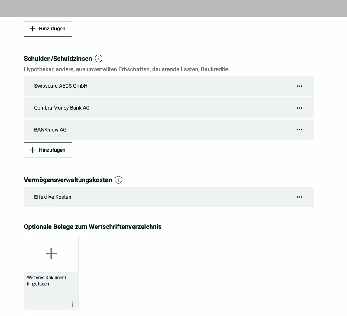 Finanzen — Schulden/Schuldzinsen und Vermögensverwaltungskosten