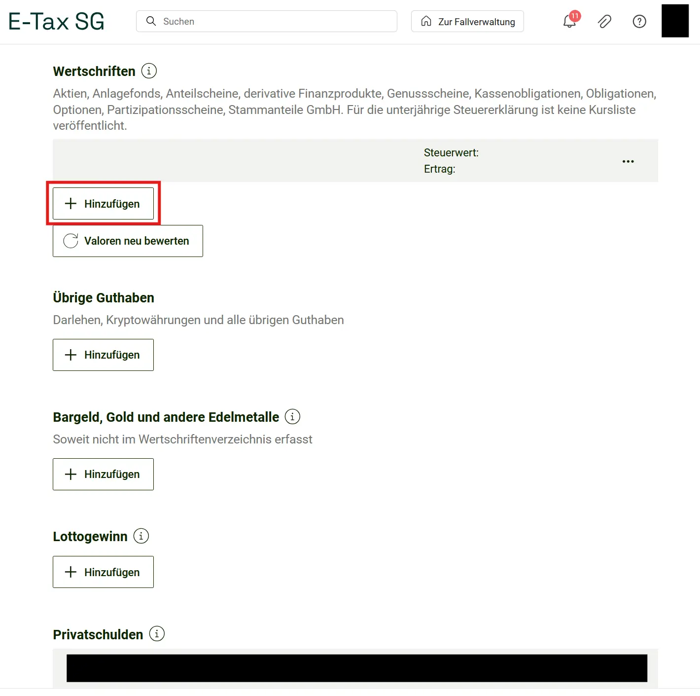 Manually entering a security in E-Tax SG with ISIN search and automatic data import